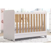 Berço Infantil Ben 3 em 1 Branco/Amendoa - Peroba