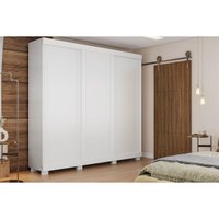 Guarda Roupa Casal 3 Portas de Correr e 4 Gavetas Zara Branco - ACP