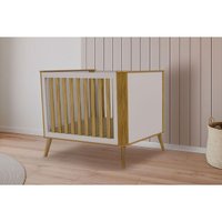 Berço Infantil Théo 3 em 1 Off White/Amendoa - Peroba