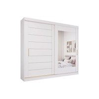 Guarda Roupa Casal 2 Portas de Correr (1 c/ Espelho) e 8 Gavetas Florença Branco - Panan