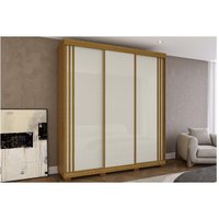 Guarda Roupa Casal 3 Portas de Correr e 4 Gavetas Deise Flex Cinamomo/Cinamomo ou Off White - ACP