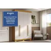 Guarda Roupa Solteiro 4 Portas e 2 Gavetas Ágata Branco - ACP
