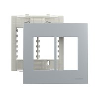 Placa com Suporte MarGirius Sleek Colors 4x4 para 6 Módulos Horizontais Cinza