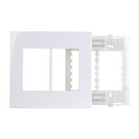 Placa com Suporte MarGirius Sleek 4x4 para 6 Módulos Horizontais Branca