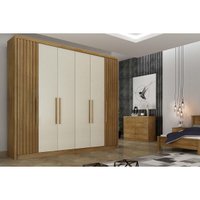 Guarda Roupa Casal 6 Portas (2 Ripadas) e 8 Gavetas Bolonha/Santoro Cumaru/Fendi 25 - Novo Horizonte