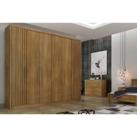 Guarda Roupa Casal 6 Portas (2 Ripadas) e 8 Gavetas Bolonha/Santoro Cumaru 23 - Novo Horizonte