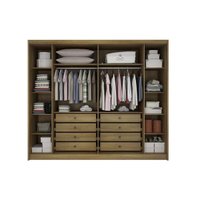 Guarda Roupa Casal 2 Portas de Correr (1 c/ Espelho) e 8 Gavetas Sienna/Versatto Cumaru/Fendi 25 - Novo Horizonte