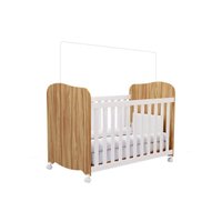 Berço Infantil Uli Branco/Amendoa - Peroba