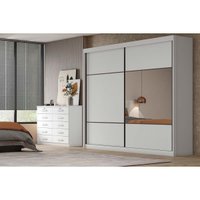 Guarda Roupa Casal 2 Portas e 4 Gavetas Belmonte/Brusque Neve - Novo Horizonte