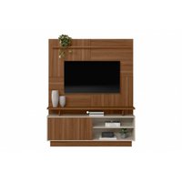 Home p/ TV até 60 Pol Viena c/ 1 Porta e Pés 185x150cm Jatoba/Off White - Linea Brasil