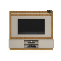 Home p/ TV até 75 Pol Guararapes c/ 2 Portas e 2 Prateleiras 191x215cm Nature/Off White - Linea Brasil