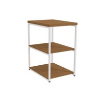 Mesa Lateral p/ Sala Industrial LI004 c/ 3 Prateleiras Canela/Branco - Kappesberg