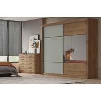 Guarda Roupa Casal 2 Portas e 8 Gavetas Belmonte/Brusque Cumaru/Fendi 25 - Novo Horizonte