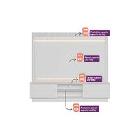 Home p/ TV até 75 Pol Guararapes c/ 2 Portas e LED 215x191cm Nature/Off White - Linea Brasil