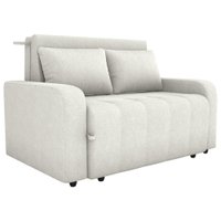 Sofa Cama 2 Lugares 138 cm Amora Tecido Boucle F492 Natural Milani Store