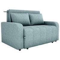 Sofa Cama 2 Lugares 138 cm Amora Tecido Boucle F495 Azul Milani Store