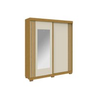 Guarda Roupa Solteiro 2 Portas (1 c/ Espelho) e 3 Gavetas Athena Branco - ACP