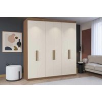 Guarda Roupa Casal 6 Portas c/ 2 Gavetas PH 1707 Nogueira/Off White - Herval