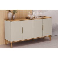 Buffet de Sala Jantar Evora c/ 4 Portas Jequitiba/Off White Fosco - Linea Brasil