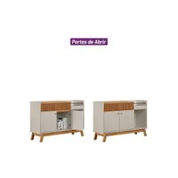 Buffet de Sala Jantar Lucca c/ 2 Portas e 1 Gaveta Freijó/Off White - Linea Brasil