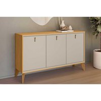 Buffet de Sala Jantar Aura c/ 3 Portas Tauari/Off White Fosco - Linea Brasil