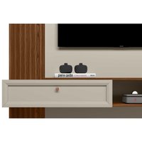 Painel Home p/ TV até 55 Pol Alvorada c/ 1 Porta e 1 Prateleira 200x130cm Freijó/Off White - Linea Brasil