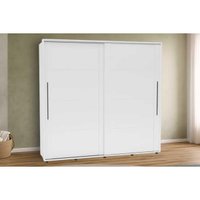 Guarda Roupa Casal 2 Portas de Correr e 6 Gavetas Coimbra Flex Branco/Branco ou Freijo - Politorno