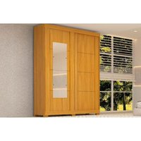 Guarda Roupa Casal 2 Portas de Correr e 2 Gavetas c/ Espelho Helena Flex Nature/Nature ou Off White - ACP