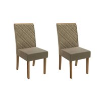 Kit 2 Cadeiras Sala Jantar Gardênia 2CAD149 Madeirado 2 Un Canela/Suede Bege - Kappesberg