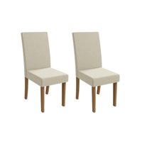 Kit 2 Cadeiras Sala Jantar Dália 2CAD131 Madeirado 2 Un Canela/Linho Bege Argila - Kappesberg