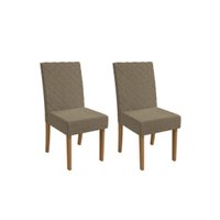 Kit 2 Cadeiras Sala Jantar Verbena 2CAD133 Madeirado 2 Un Canela/Boucle Bege Fendi - Kappesberg