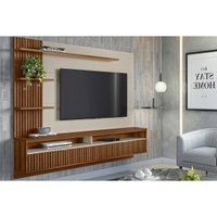 Home p/ TV até 65 Pol Araruna c/ 2 Porta e 3 Prateleiras 200x170cm Freijó/Off White - Linea Brasil