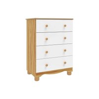 Cômoda Bebê Júnior c/ 4 Gavetas Branco/Amendoa - Peroba