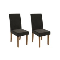 Kit 2 Cadeiras Sala Jantar Dália 2CAD131 Madeirado 2 Un Canela/Suede Grafite - Kappesberg