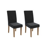 Kit 2 Cadeiras de Cozinha Dália 2CAD131 Madeirado 2 Un Canela/Suede Preto - Kappesberg