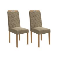 Cadeira de Cozinha Camélia Kit 2 Un Carvalho/Boucle Bege Fendi - Kappesberg