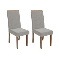 Kit 2 Cadeiras de Cozinha Íris 2CAD142 Madeirado 2 Un Canela/Boucle Cinza - Kappesberg