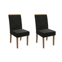 Kit 2 Cadeiras Sala Jantar Gardênia 2CAD149 Madeirado 2 Un Canela/Suede Preto - Kappesberg