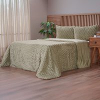 Kit Colcha King Luxor Jacquard 100% Poliéster 250x270cm Folha Seca