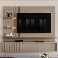 Estante para TV Até 65 Polegadas Atenas 2 Portas Fendi/Naturale - Pnr Móveis