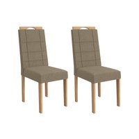 Cadeira Sala de Jantar Flora 2CAD150 Madeirado Kit 2 Un Carvalho/Boucle Bege Fendi - Kappesberg