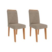 Kit 2 Cadeiras Sala Jantar Taís 2 Un Cinamomo/Linho Bege - Cimol