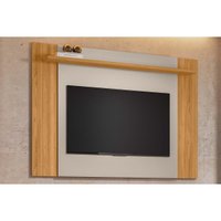 Home p/ TV até 60 Pol Tulum Extensivel c/ 1 Prateleira 160 ou 180x150cm Tauari/Off White Fosco - Linea Brasil