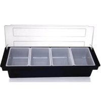 Porta Condimentos Profissional 4 Divisórias Weck Cozinha Preto Organizador Barman Frutas