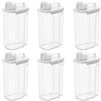 Kit 6 Porta Amaciante Lavanderia Coza 1,5 New Retrô Pote Com Medidores Dispensers