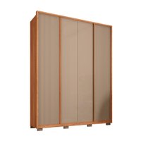 Guarda-Roupa Casal Microrripado Lior 4 Portas 3 Gavetas Suede e Freijó