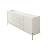 Buffet Jasper 3 Portas 3 Gavetas Off White e Champanhe