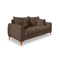 Sofá 3 Lugares Lisboa Veludo Marrom 220 cm