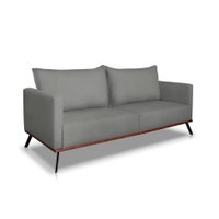 Sofá 3 Lugares Zeus Veludo Cinza Chumbo 180 cm