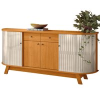 Buffet Aparador 4 Portas 183 cm Monaco Cinamomo Off White Madetec